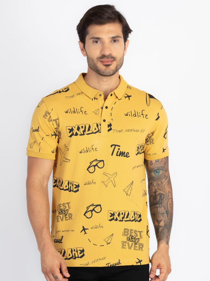 Mens All Over Printed Polo T-Shirt