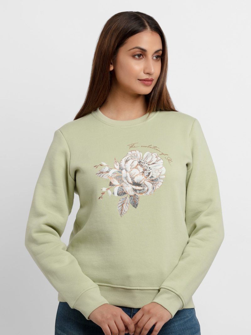 Womens Printed Hooded Sweatshirt