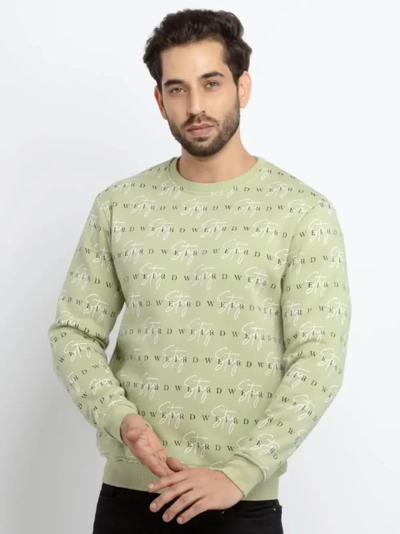 Mens All Over Printed Round Neck Sweatshirt