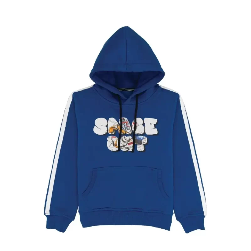 Boys Front & Back Printed Hooded Sweatshirt