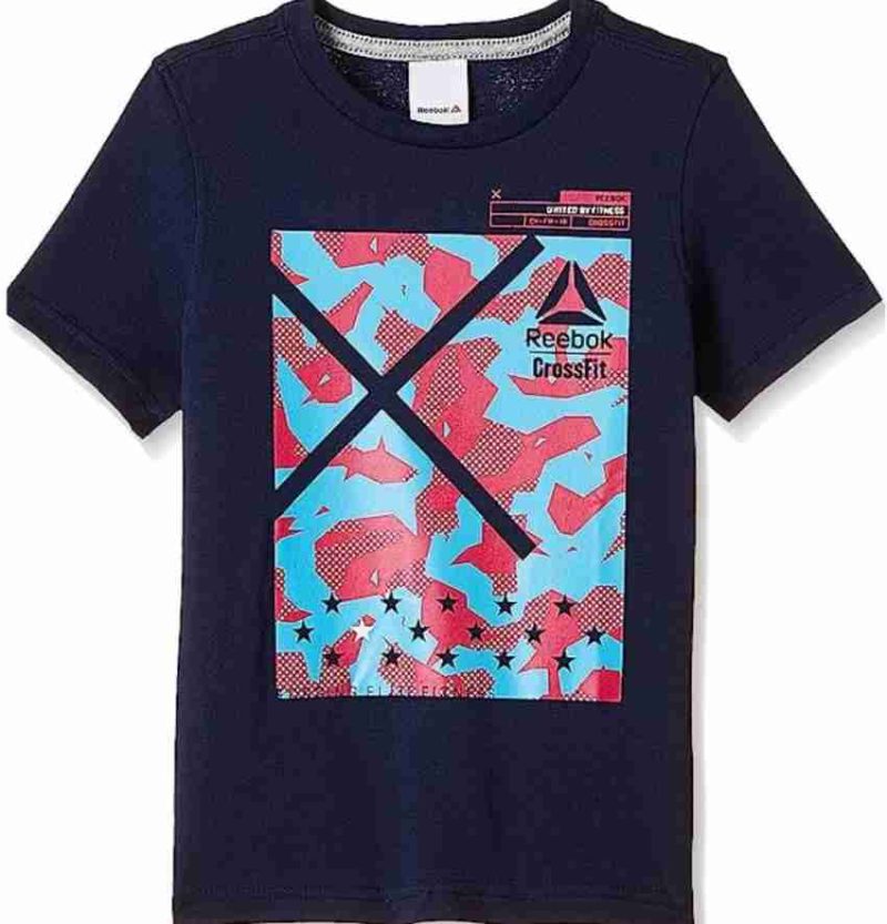 Reebok 
Boys Printed Cotton Blend Regular T Shirt