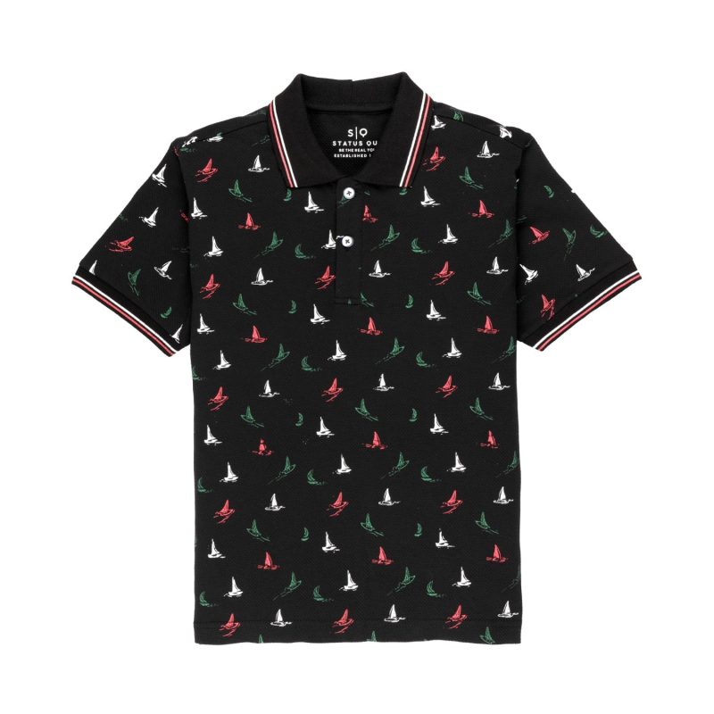 Boys All Over Printed Polo T-Shirt