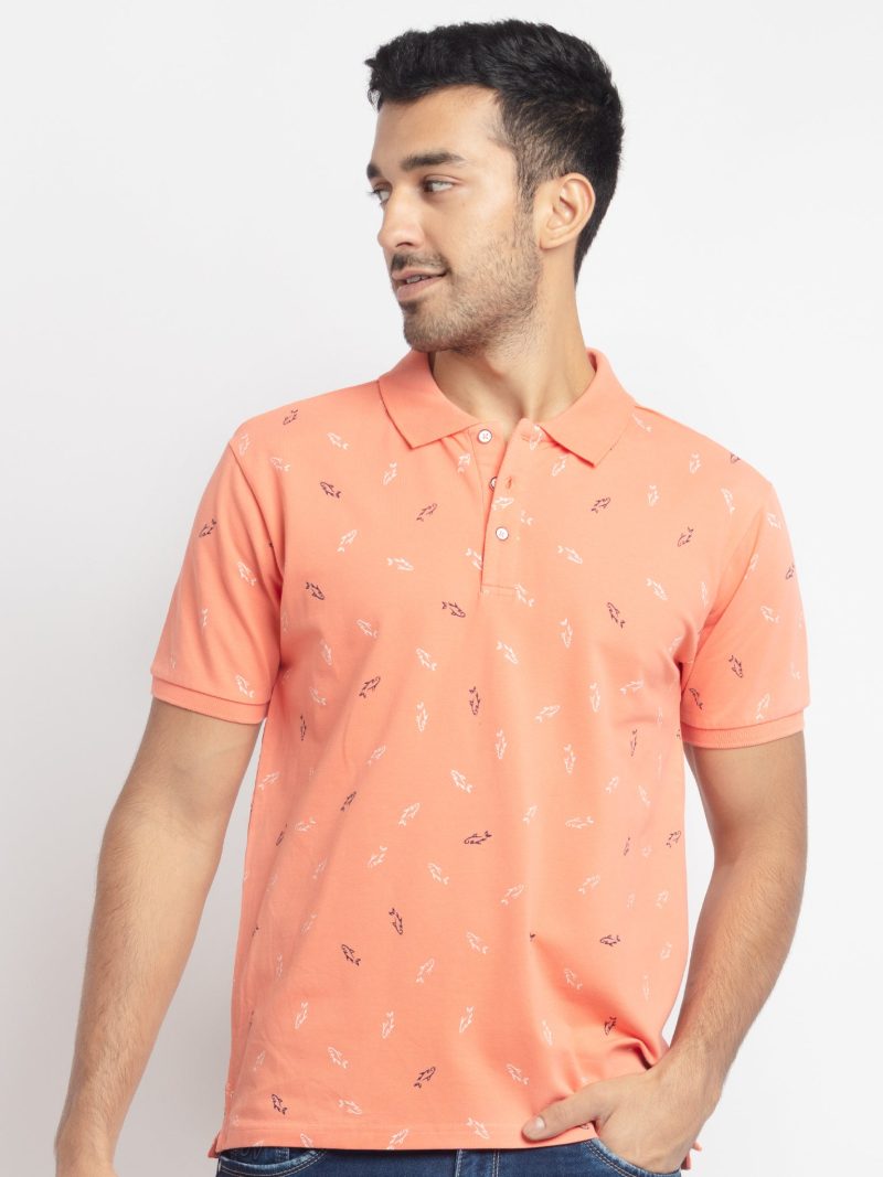 Mens Printed Polo T-Shirt