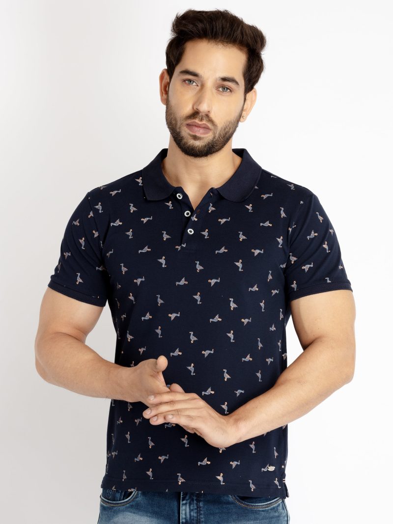 Mens All Over Printed Polo Collar T-Shirt