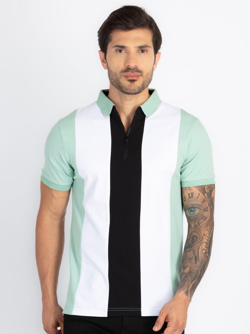 Mens Colourblock Polo T-Shirt