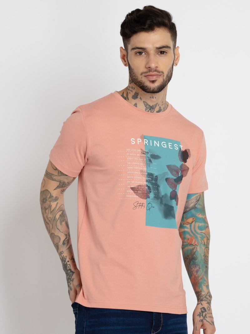 Mens Printed Round Neck T-Shirt