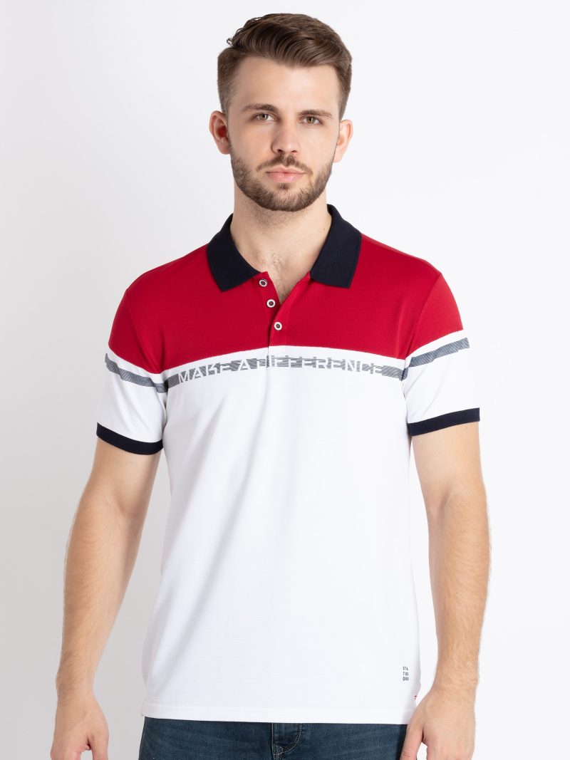 Mens Colorblocked Polo T-Shirt