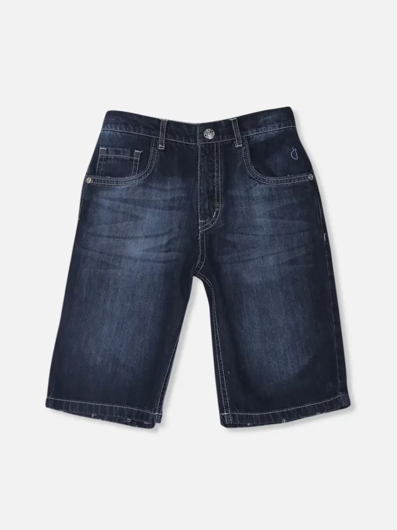 Gini And Jony Boys Blue Washed Denim Bermuda Elasticated 3-4Y