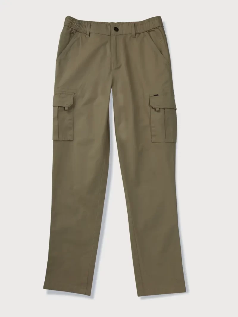 Gini And Jony Boys Khaki Solid Cotton Trouser Elasticated 4-5Y