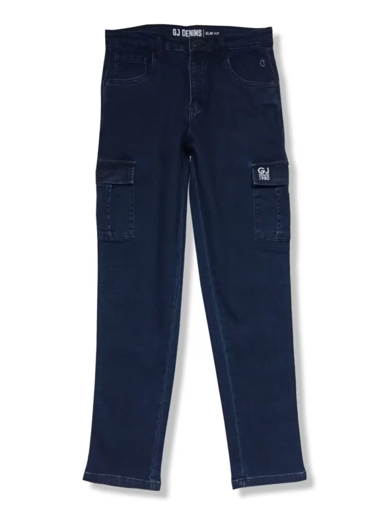 Gini And Jony Boys Dark Blue Solid Denim Jeans Fixed Waist 12-18M