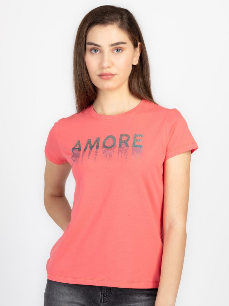 Womens Printed Round Neck T-Shirt