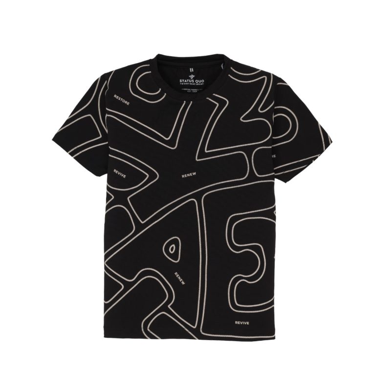 Status Quo Boys Typography Print Round Neck Half Sleeves Regular Fit Tshirt