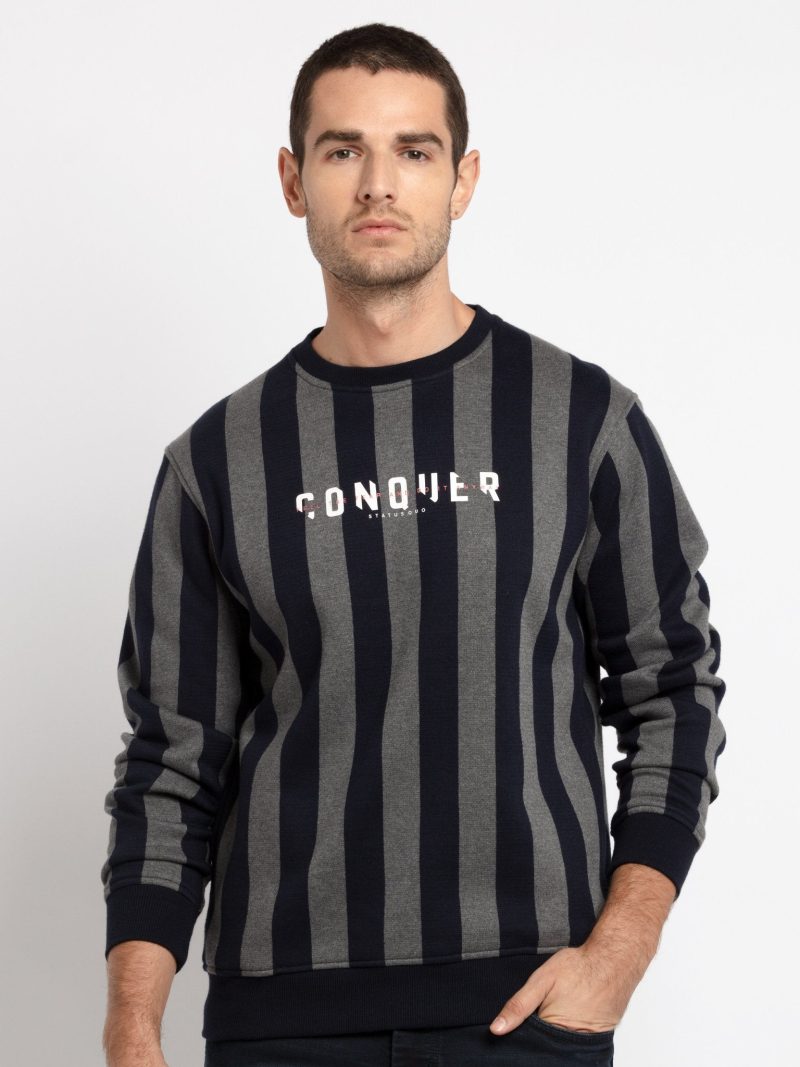 Status Quo Mens Printed Round Neck Sweatshirt