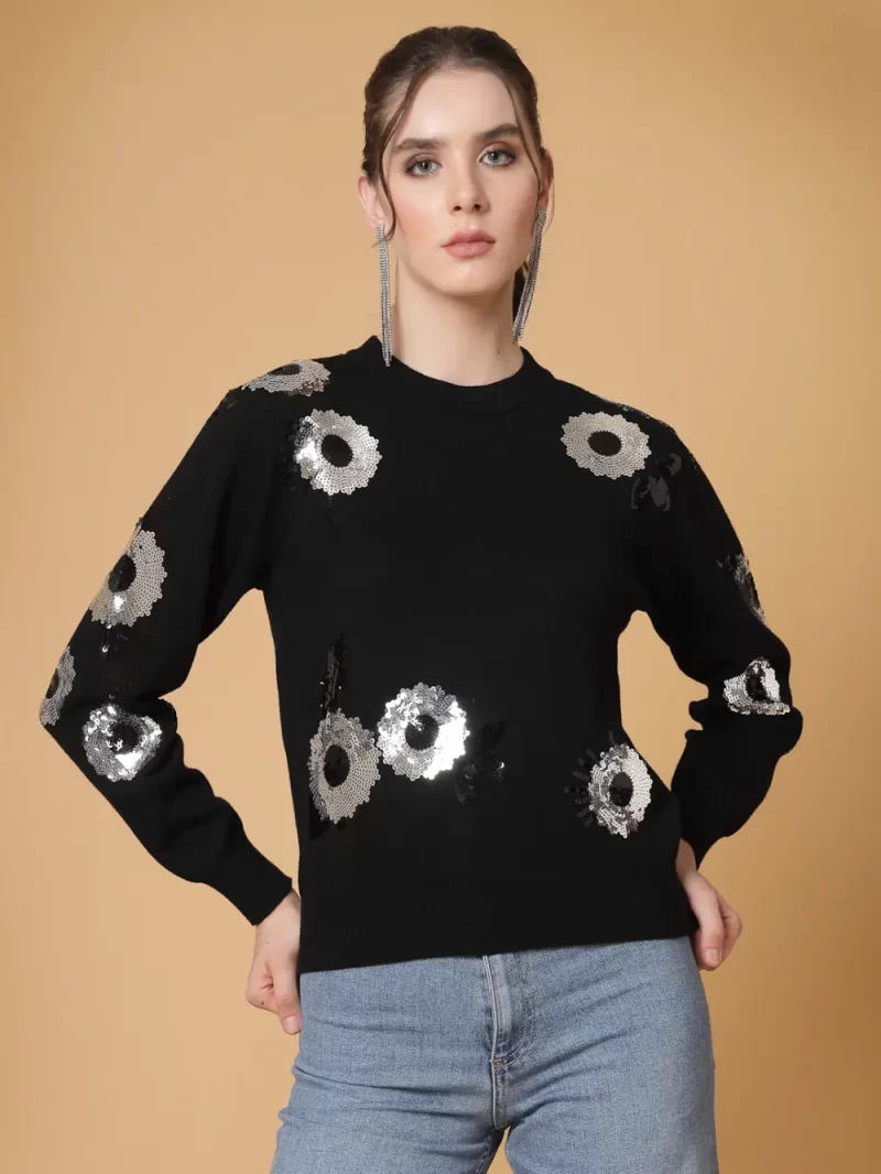 Floral Embellished Pullover