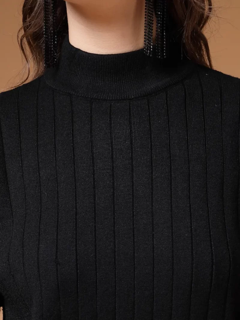 Self Design High Neck Sweatshirt With Trousers