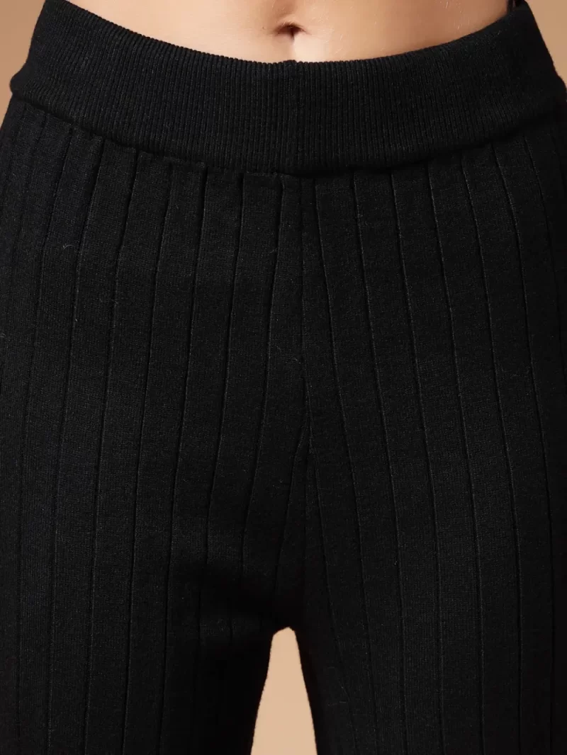 Self Design High Neck Sweatshirt With Trousers