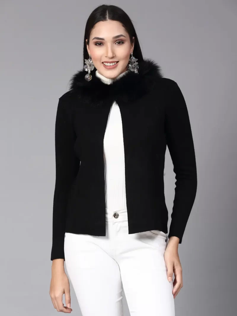 Faux Fur Detail Shrug