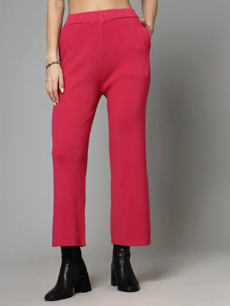 Women Flared Knitted Cropped Palazzos