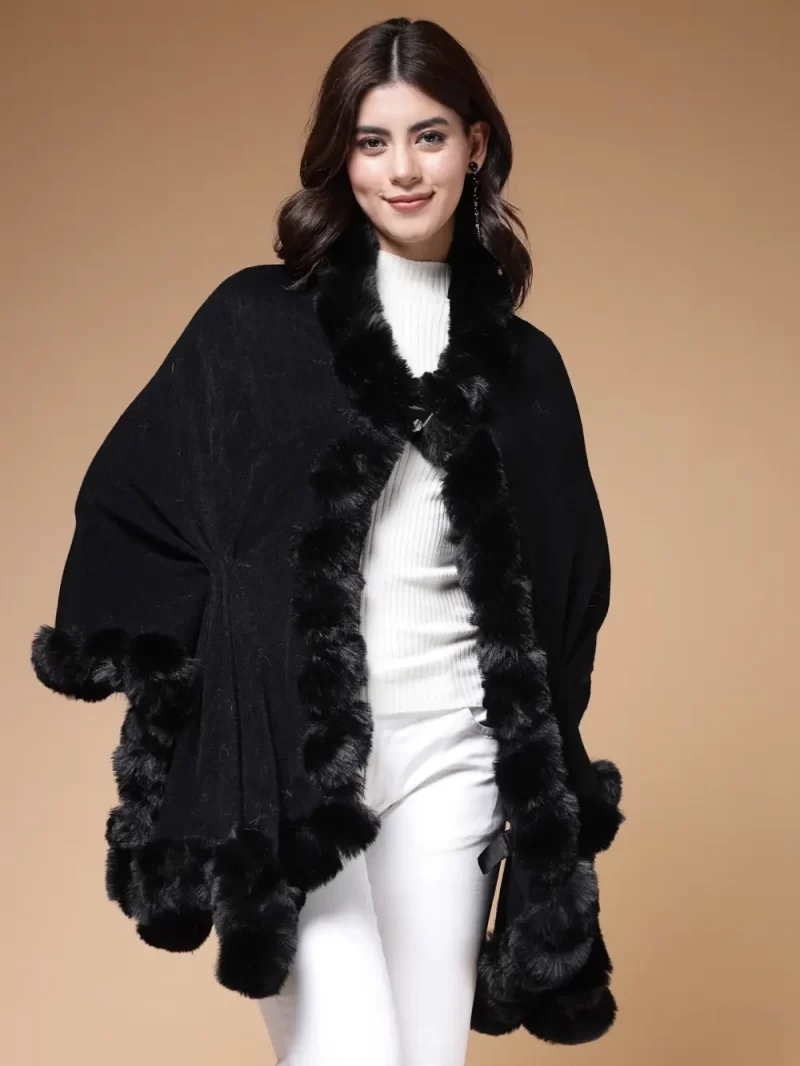 Fuzzy Longline Poncho