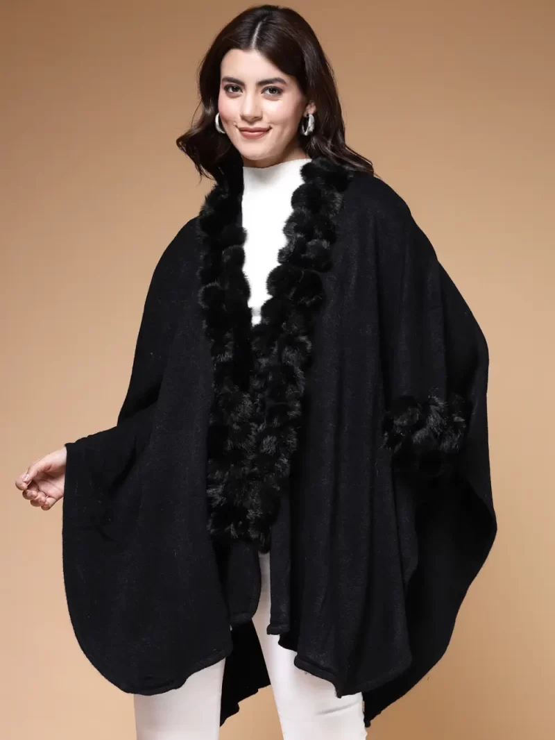 V-Neck Longline Poncho