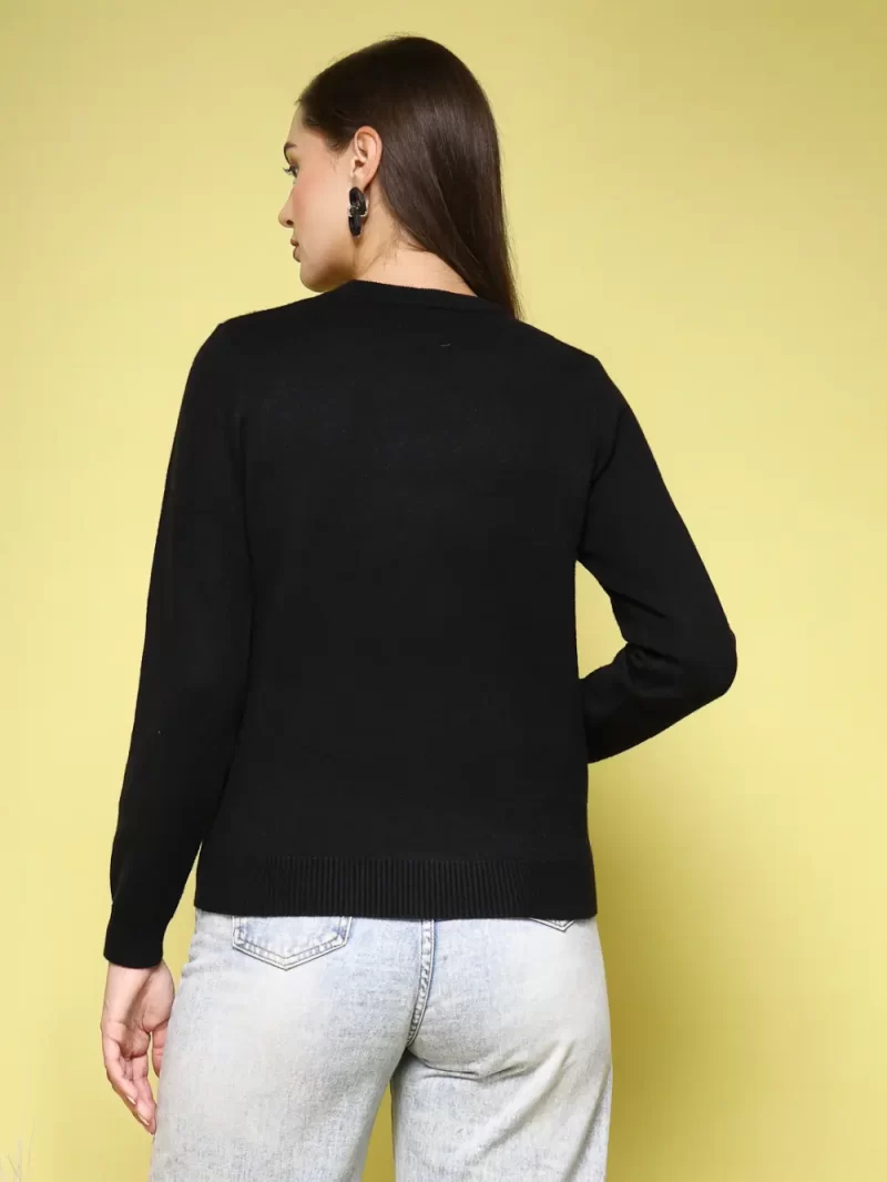 Women Self Design Embellished Sweater