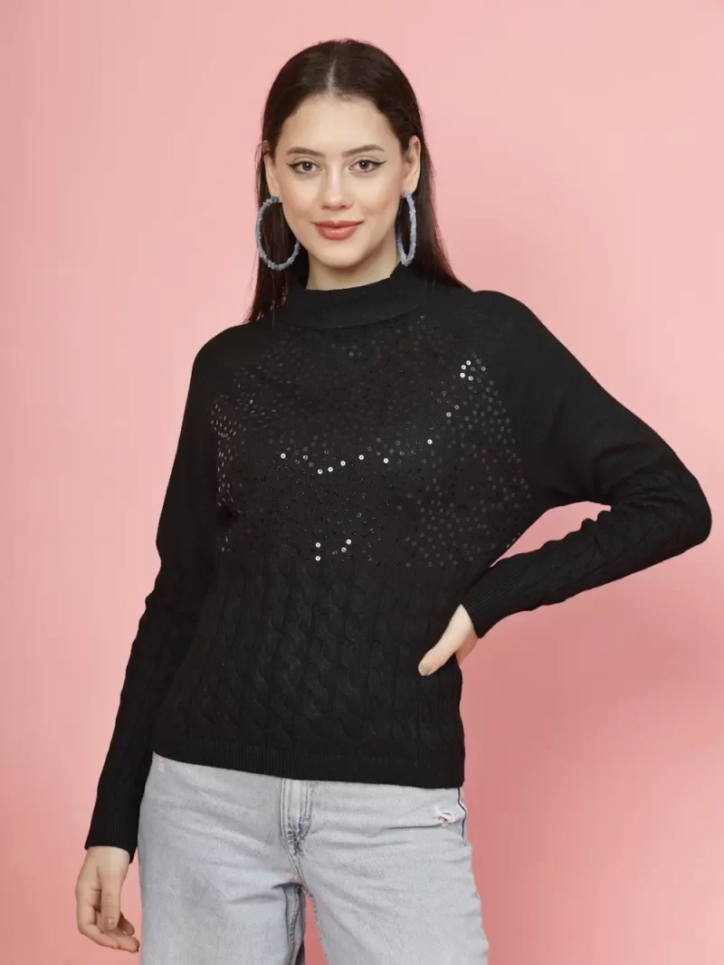 Women Self Design Round Neck Top