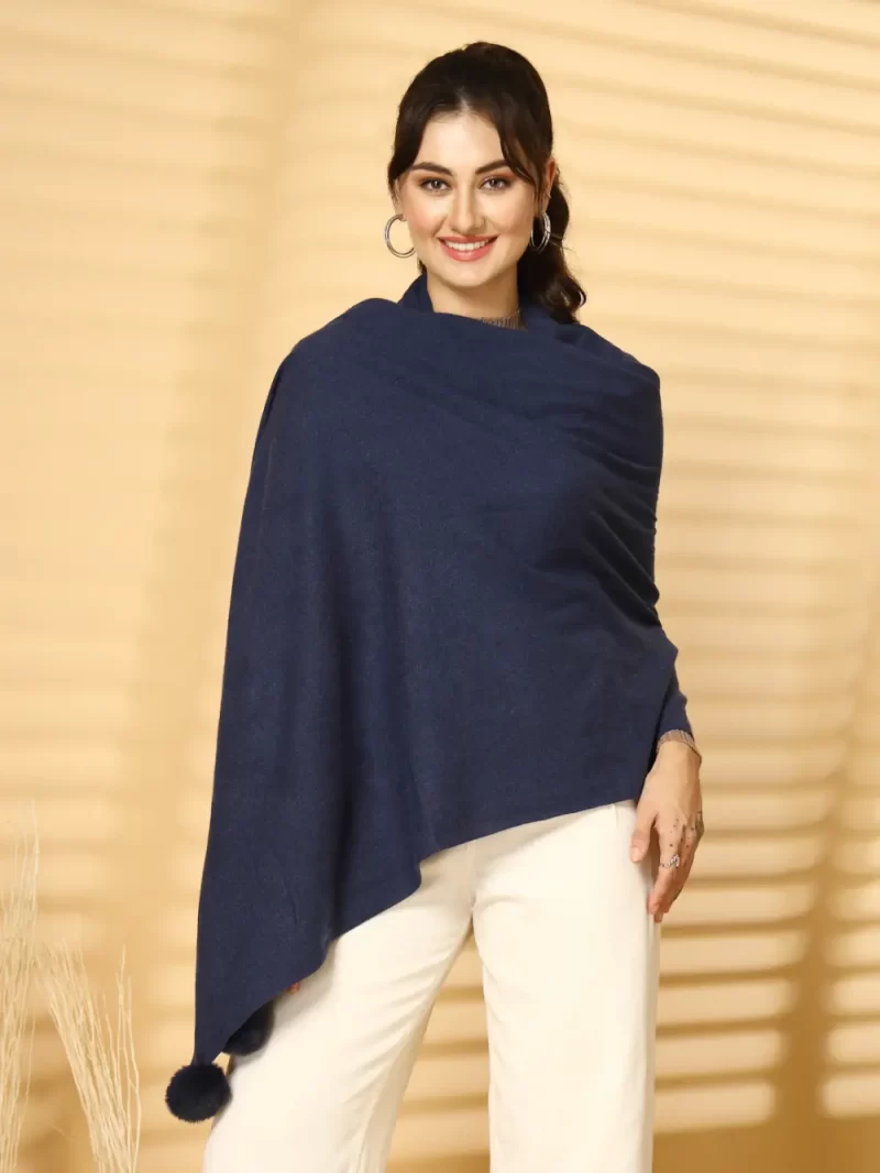 Women Blue Solid Stole
