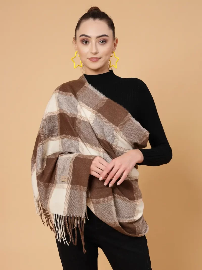 Checked Tasselled Detail Stole