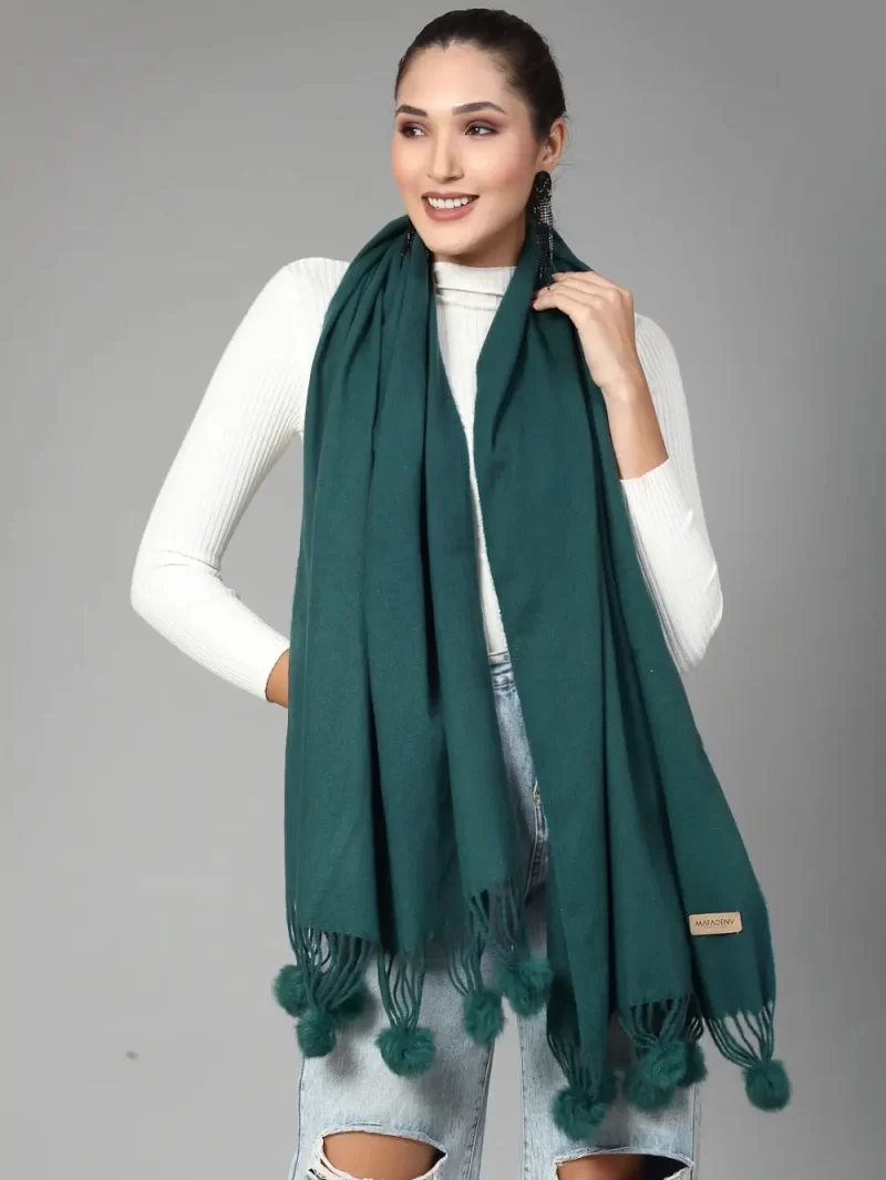 Winter Wrap Stole Has Tasselled Border