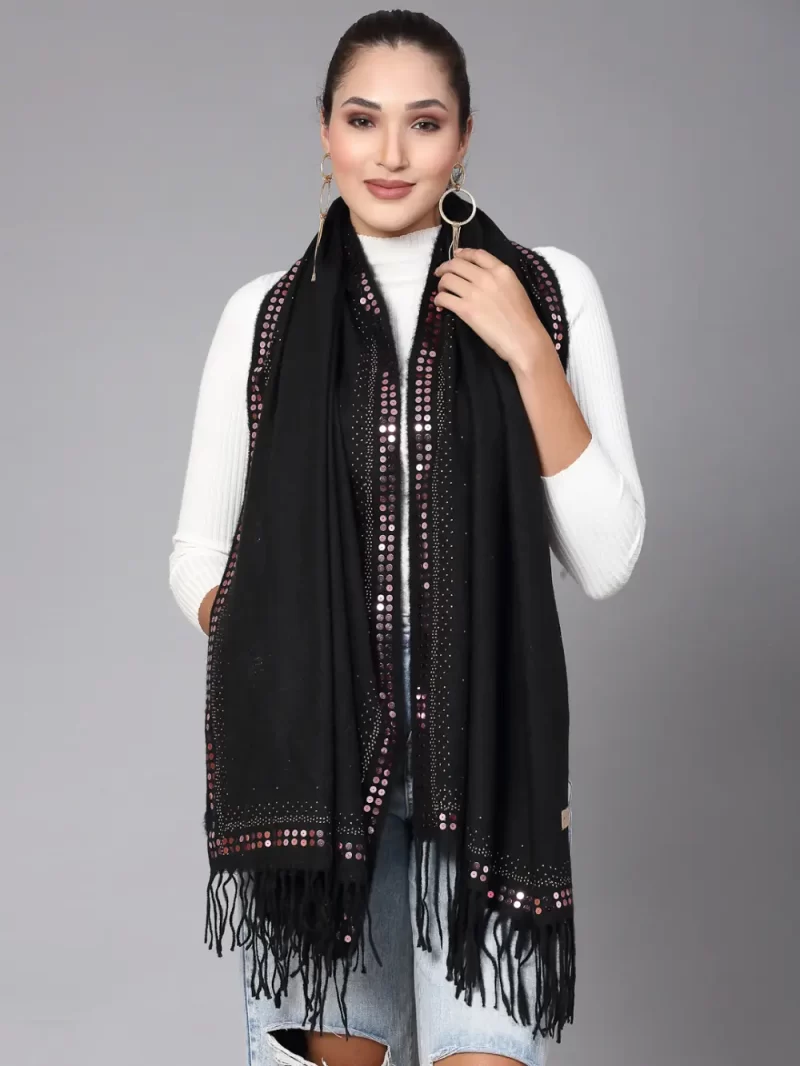 Winter Stole With Tasselled Border