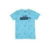 Gini And Jony Boys Blue Conversational Print Cotton T-Shirt Half Sleeves