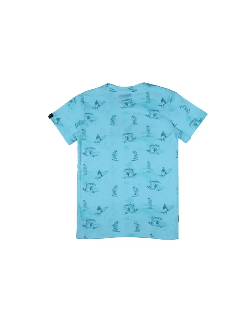 Gini And Jony Boys Blue Conversational Print Cotton T-Shirt Half Sleeves