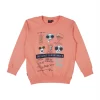 Gini And Jony Boys Peach Printed Cotton Sweat Shirt Full Sleeves