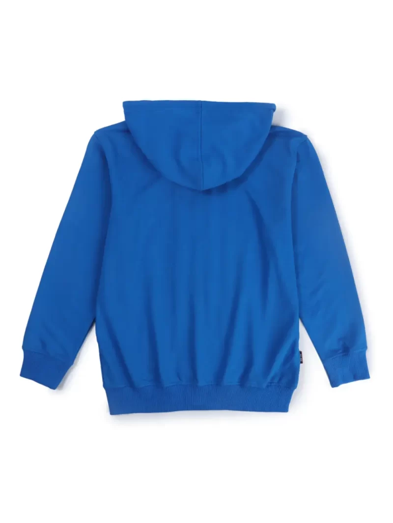Gini And Jony Boys Blue Color Block Cotton Knits Jacket Full Sleeves