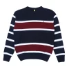 Gini & Jony Boys' Navy Blue Sweater | Striped | Hand-Wash | Sweater | Roundneck |