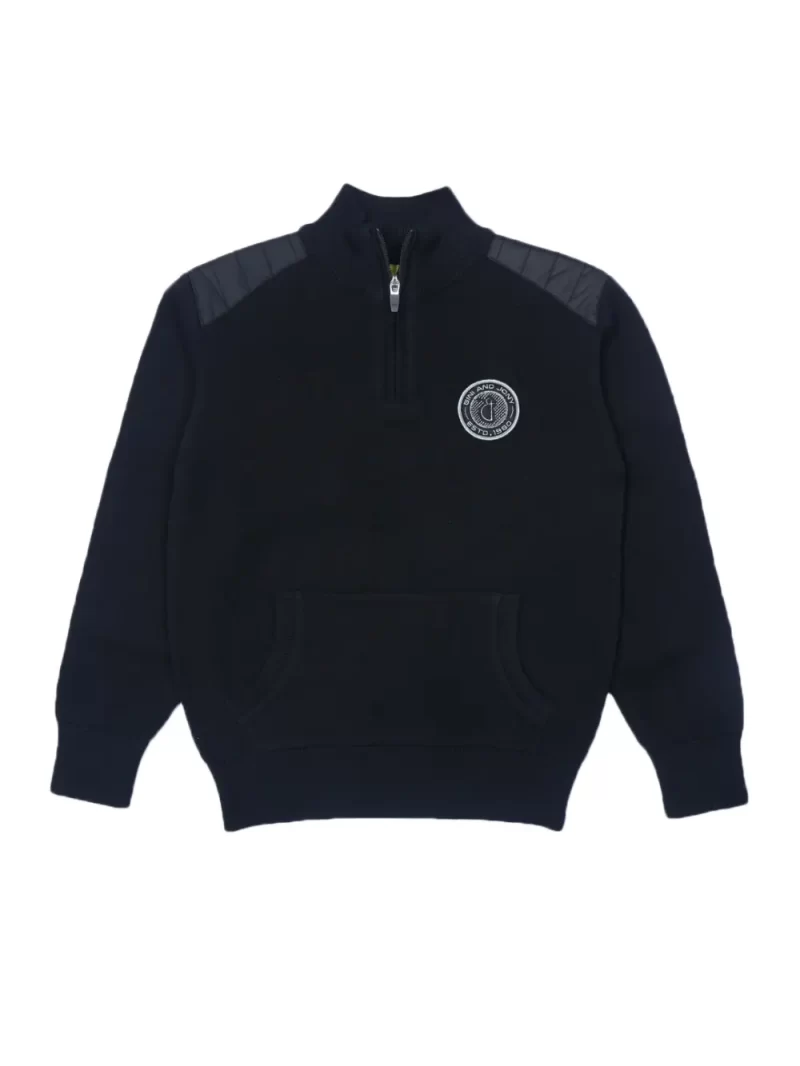 Gini & Jony Boys Black Plain Sweater