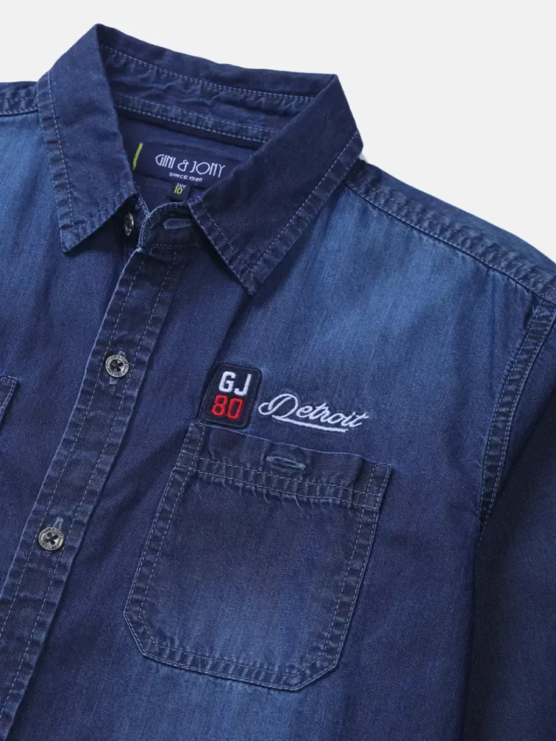 Gini And Jony Boys Solid Cotton Shirt