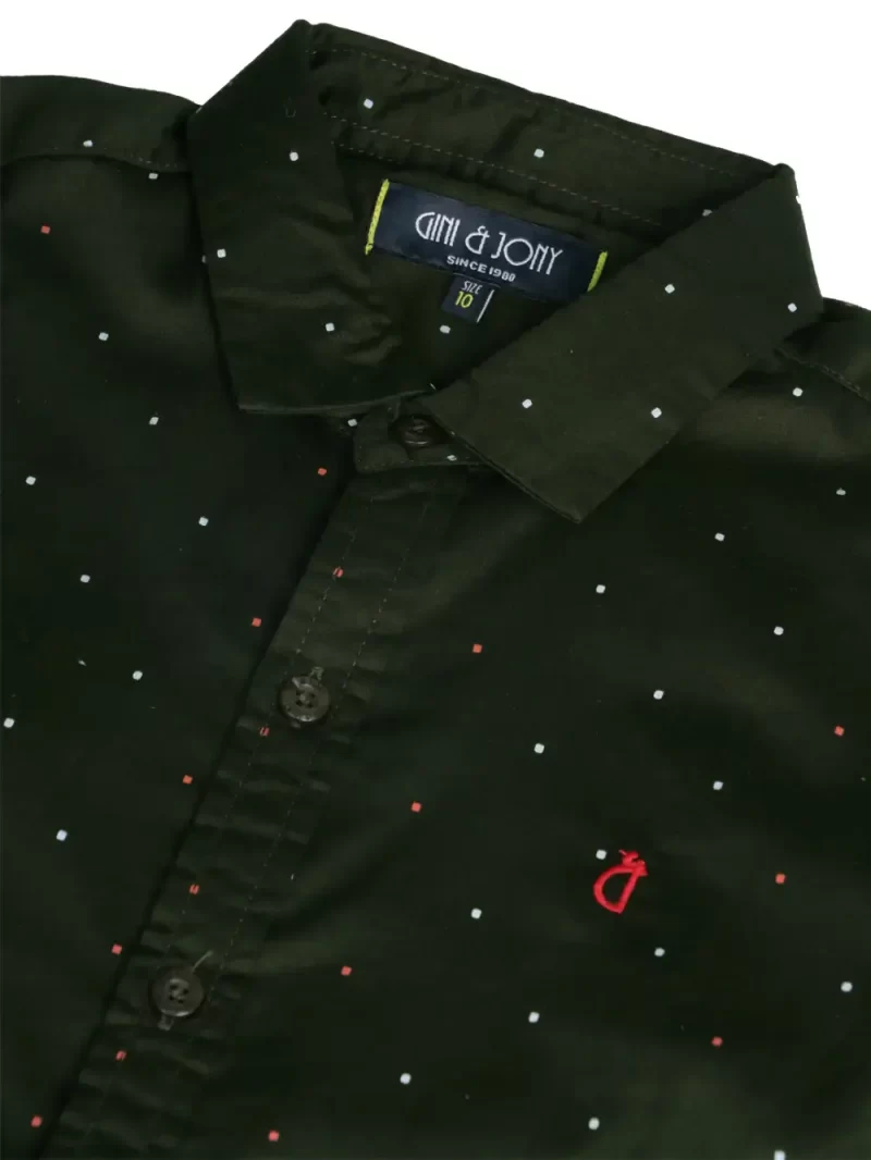 Gini And Jony Boys Solid Cotton Shirt