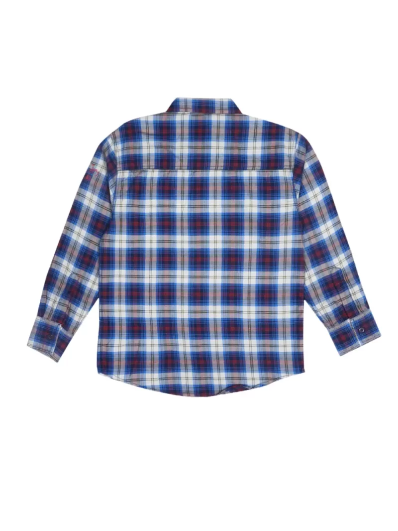 Gini And Jony Boys Blue Checks Cotton Shirt Full Sleeves
