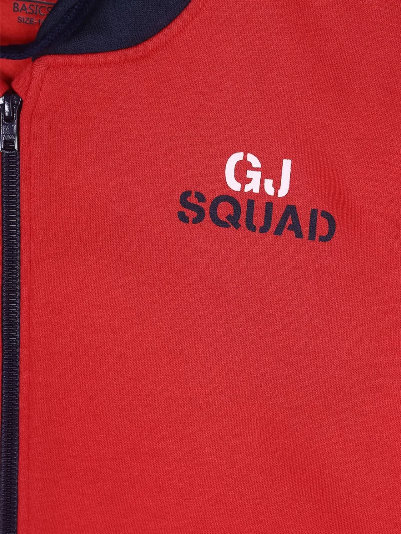 Gini & Jony Boys Red Plain Knits Jacket