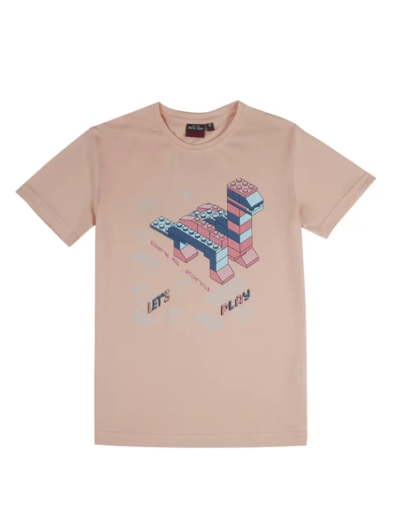 Girls Pink Applique Cotton Knits Top Sleeveless