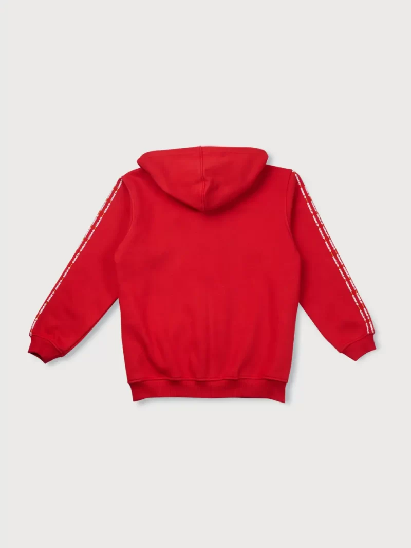 Gini And Jony Boys Red Color Block Cotton Knits Jacket Full Sleeves 18-24M