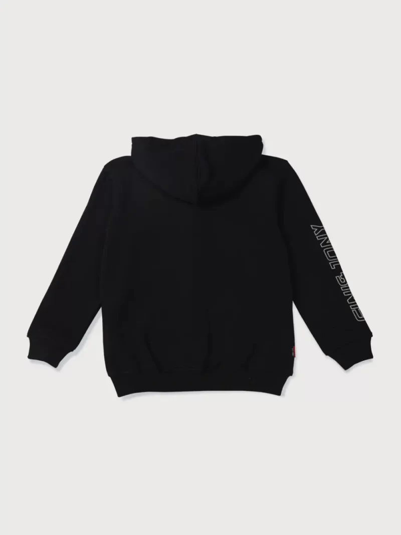 Gini And Jony Boys Black Solid Cotton Knits Jacket Full Sleeves
