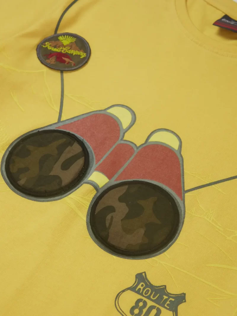 Gini And Jony Boys Yellow Graphic Print Cotton T-Shirt Half Sleeves 9-12M