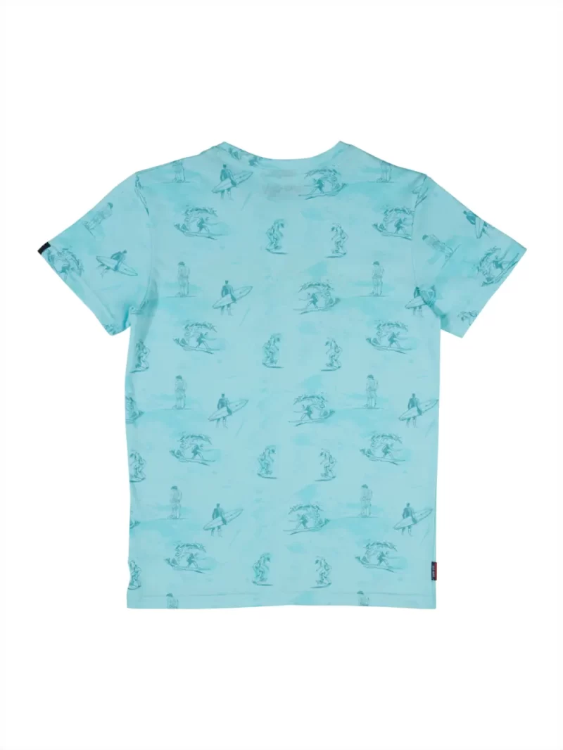 Gini And Jony Boys Blue Conversational Print Cotton T-Shirt Half Sleeves