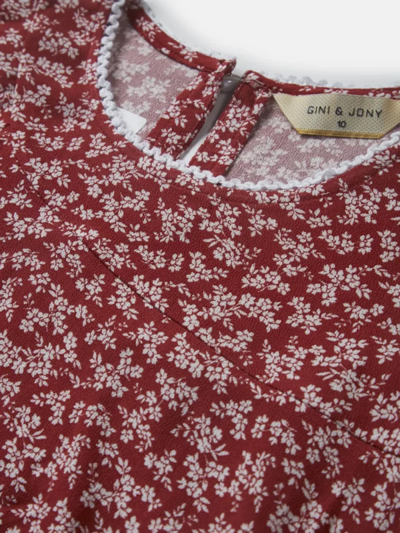 Gini And Jony Boys Red Polka Dots Cotton Shirt Full Sleeves