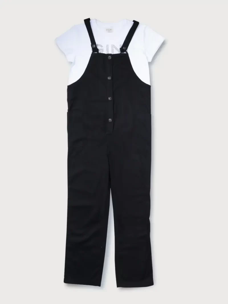 Gini & Jony Girls Black Dungree