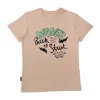 Gini And Jony Boys Peach Typographic Print Cotton T-Shirt Half Sleeves