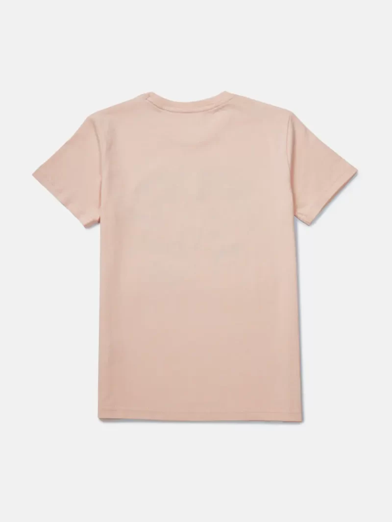 Gini And Jony Boys Peach Typographic Print Cotton T-Shirt Half Sleeves