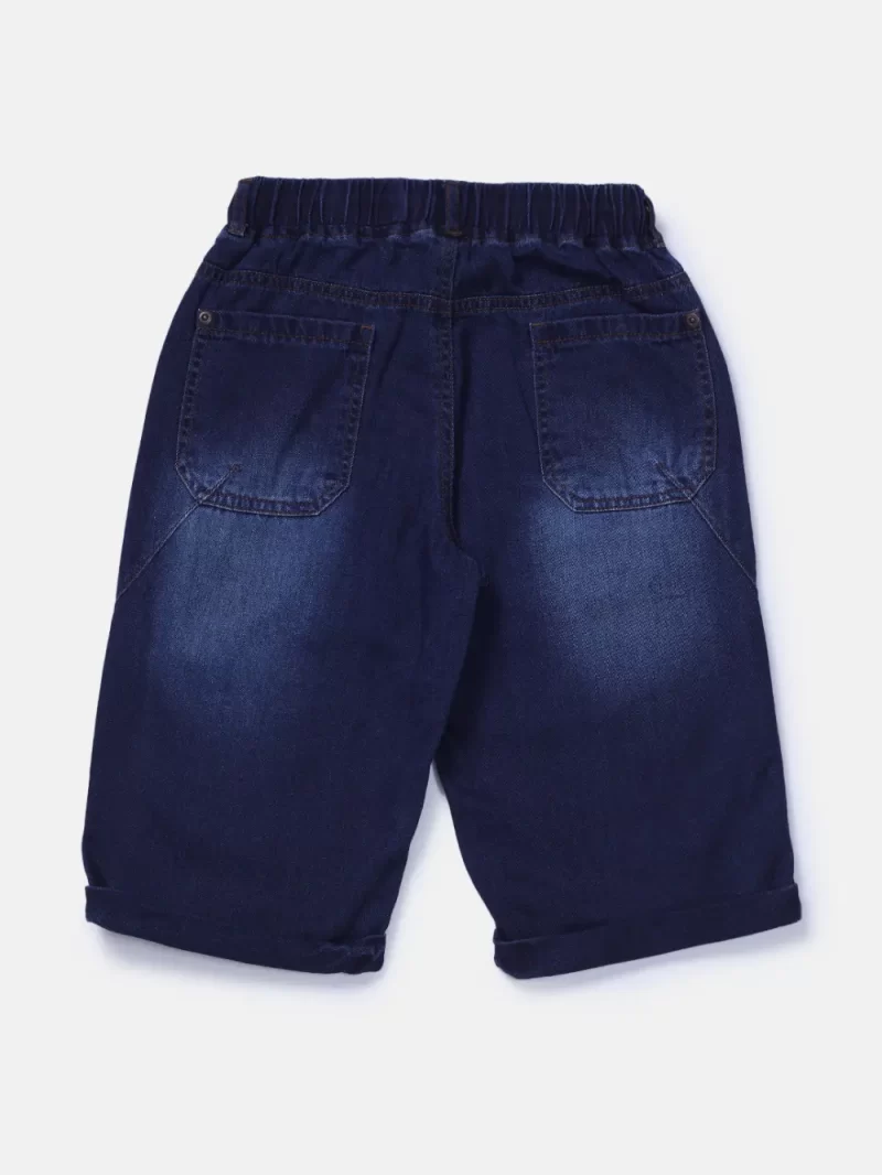 Gini And Jony Boys Blue Washed Denim Bermuda Elasticated